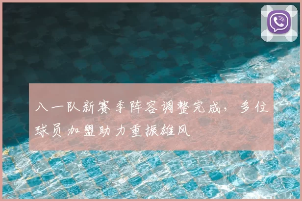 八一队新赛季阵容调整完成，多位球员加盟助力重振雄风